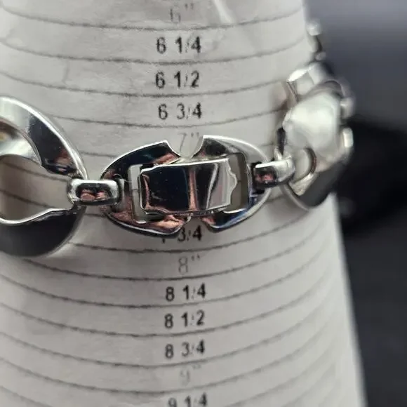 Tara Silver Tone Bracelet Vintage Jewelry Circle Open Links - Picture 5 of 10